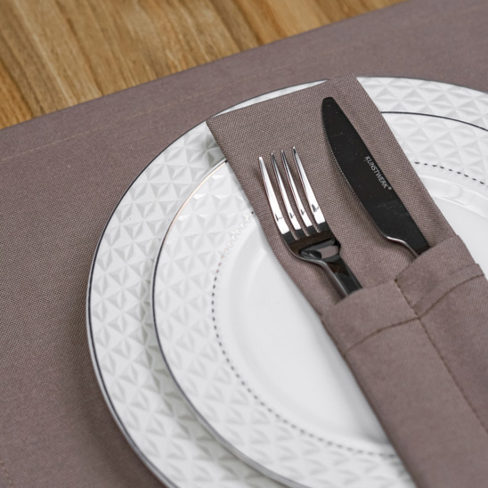 A set of placemats and couverts for 2 devices, cocoa - photo 9