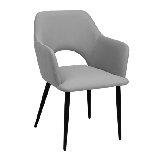 Aqua chair, black legs, grey velour - photo 1