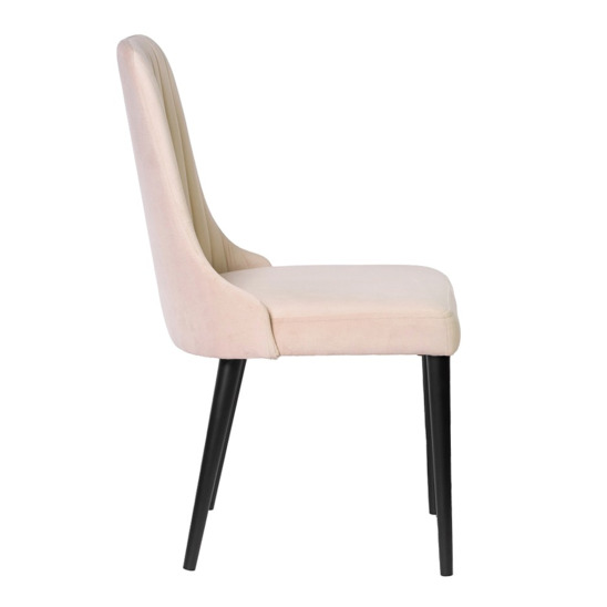 Kongsberg chair, soft pink velour, black legs - photo 3