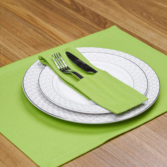 A set of placemats and couverts for 2 devices, green - photo 6