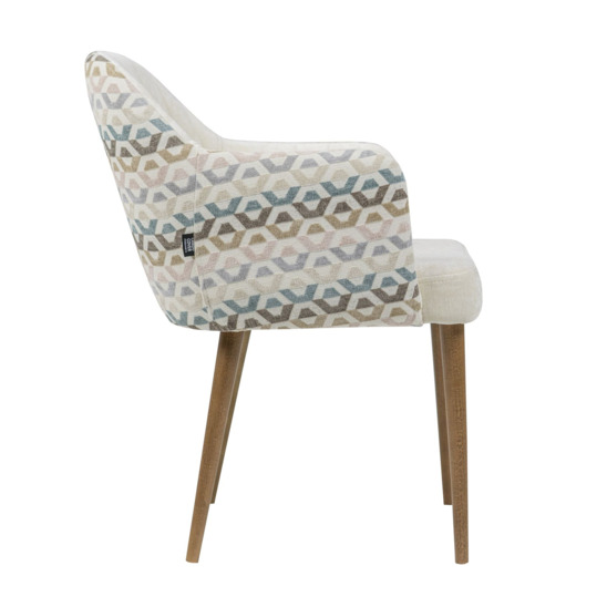 Tulip chair, chenille beige, light walnut - photo 2