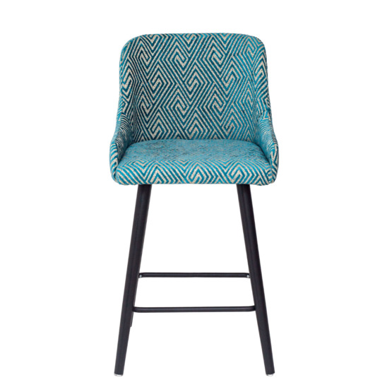 Mint semi-amber chair, chenille blue, beech legs - photo 3