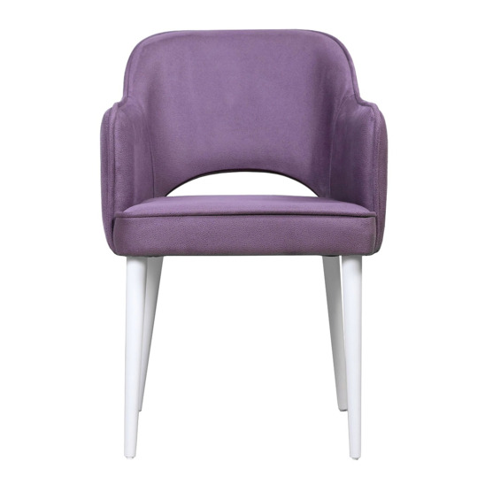 Rose chair, lilac velour,white legs - photo 2