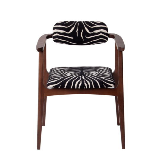 Gavi chair, chenille Zebra 08, legs beech stain antique walnut - photo 5