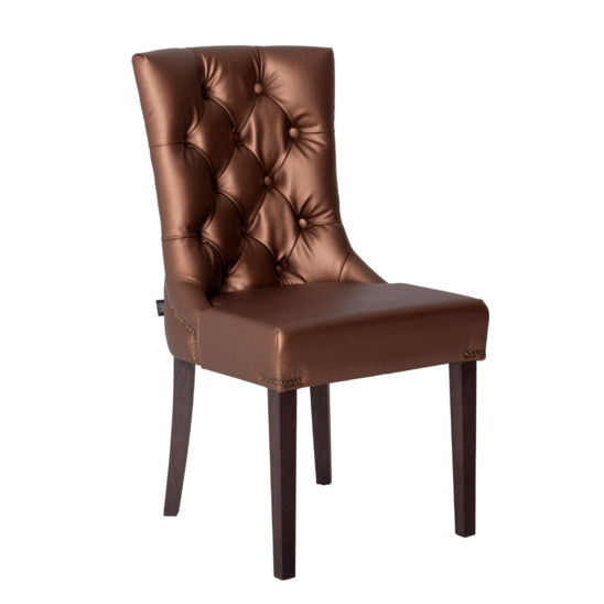 Harry's half-chair, Galaxy Bronze leatherette, beech legs - photo 1