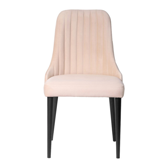 Kongsberg chair, soft pink velour, black legs - photo 2