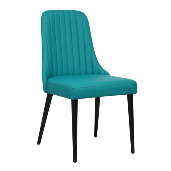 Kongsberg chair, turquoise, black legs - photo 1