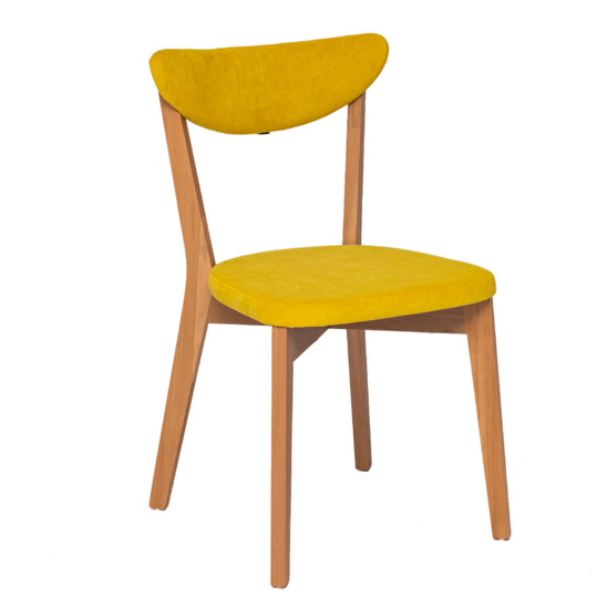 Ruby chair, yellow velour, beech frame - photo 1