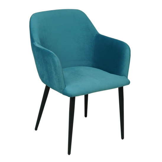 Terra chair, black legs, blue velour - photo 1