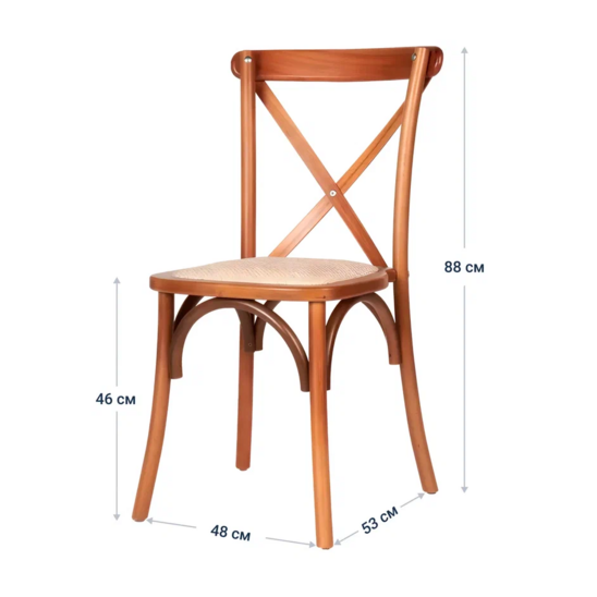 Crossback chair, light walnut, with cushion - photo 11