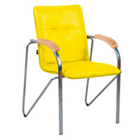 Product photo Samba chair, yellow, chrome frame from the manufacturer ChiedoCover, product picture, real product photo