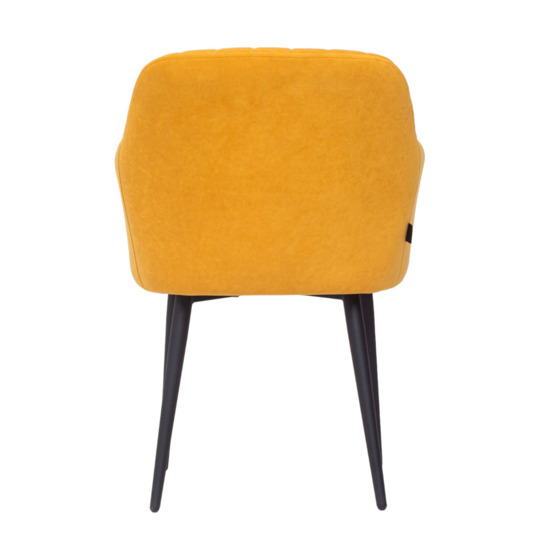 Tulip chair, yellow velour, metallic legs - photo 6