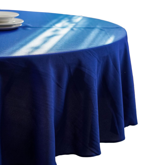 Gabardine tablecloth, round, blue - photo 2