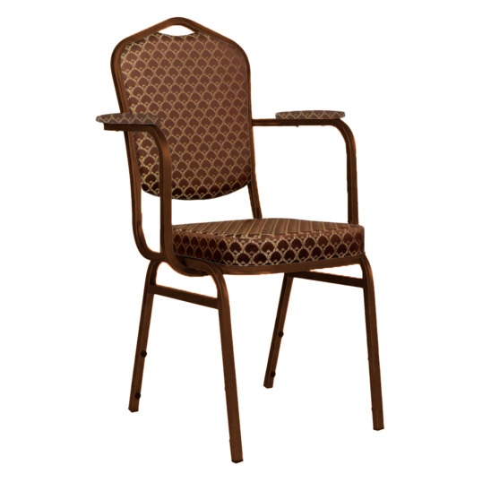 Chair Hit 20 mm, with armrests, jacquard arch dark brown, frame brown, molded foam - photo 1