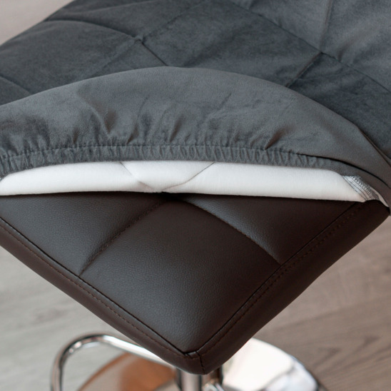 Bar stool cover, rectangular stitching, grey - photo 3