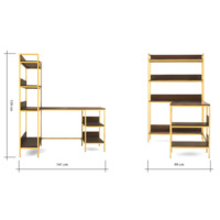 Product photo Lomond corner table, adjustable, with shelves from the ChiedoCover company.
