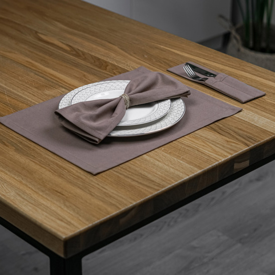 A set of placemats and couverts for 2 devices, cocoa - photo 1