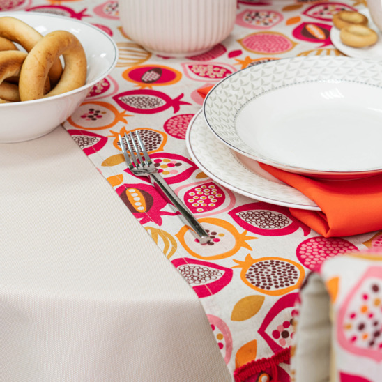 Table set 2, flax/ pomegranate - photo 2