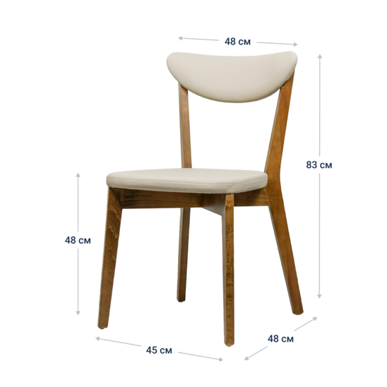 Ruby chair, Luxa cream eco-leather (light beige), light walnut - photo 8