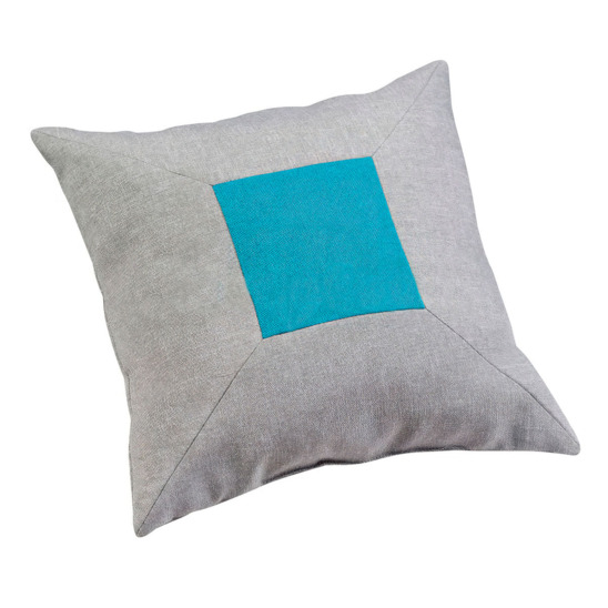 Pillow with a blue square - photo 1