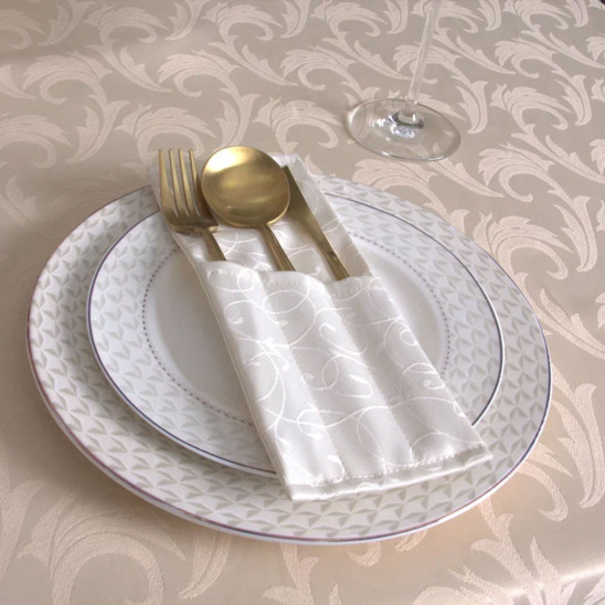 Rectangular tablecloth 2200*1500, richard, beige feather - photo 3