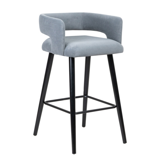 Mars semi-marble chair, grey velour - photo 1