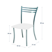 Product photo Astra chair, chrome frame, white leatherette from the ChiedoCover company.