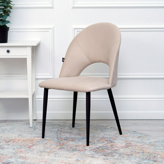 Ignis chair, black legs, beige velour - photo 9