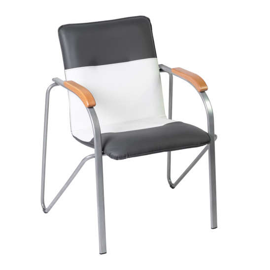 Samba chair, grey/white, frame - silver - photo 1