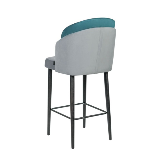 Lily bar half-seat, velour grey Velutto 32/turquoise Velutto 20, stain black, 63 cm - photo 3