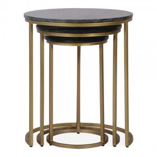 Madison table, black tabletop, gold frame - photo 2