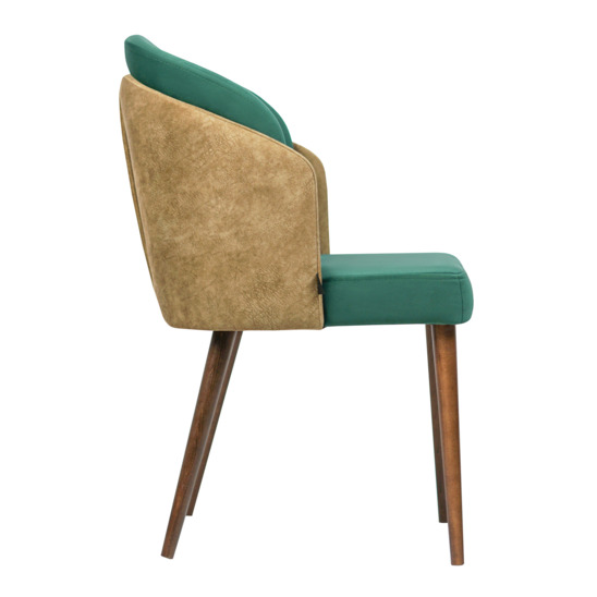 Lily half-seat, velour Imperia Little green/Lambre 02, antique walnut - photo 2