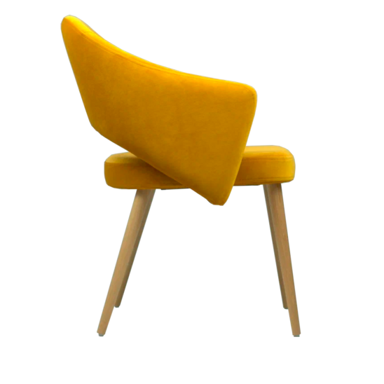 Fly chair, yellow velour, beech legs - photo 2