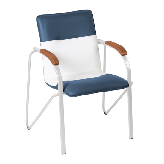 Samba chair, blue/white, frame - white - photo 1