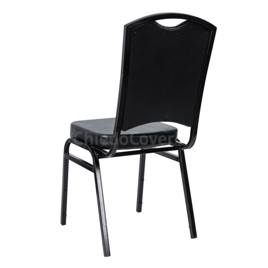 Patrick 20mm chair with carriage tie, black, leatherette black - صور 3