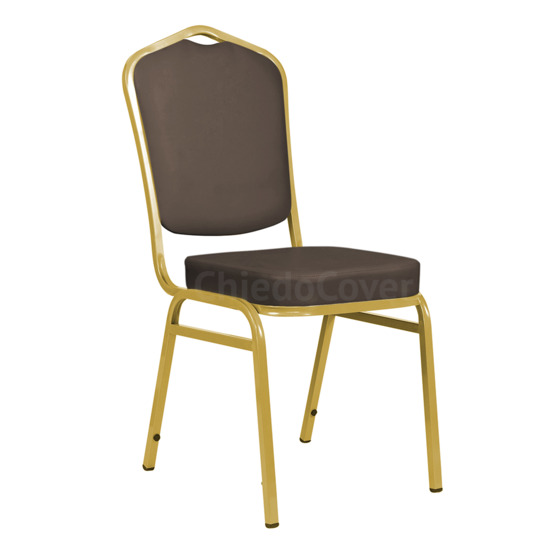 Chair Hit 20mm - gold, dark brown leatherette - photo 1