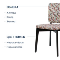Product photo Safir chair, chenille ARYA indigo, wenge legs from the ChiedoCover company.