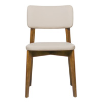 Product photo Topas chair, eco-leather Luxa cream light beige, light walnut from the ChiedoCover company.