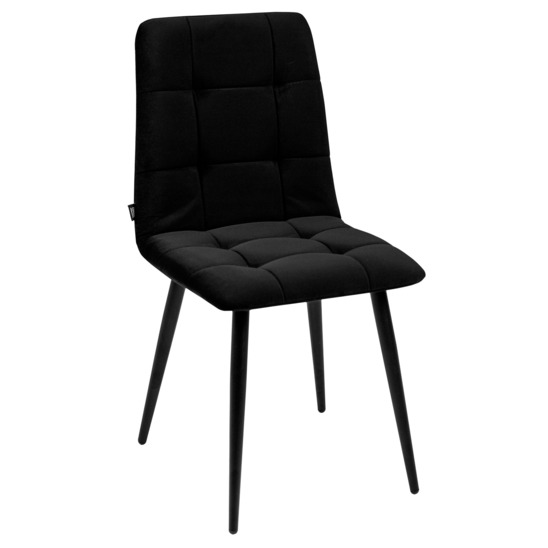 Olys chair, black velour, metal legs - photo 1