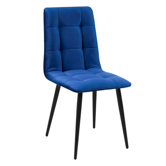 Olys chair, blue velour, metallic legs - photo 1