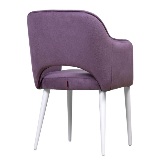 Rose chair, lilac velour,white legs - photo 3