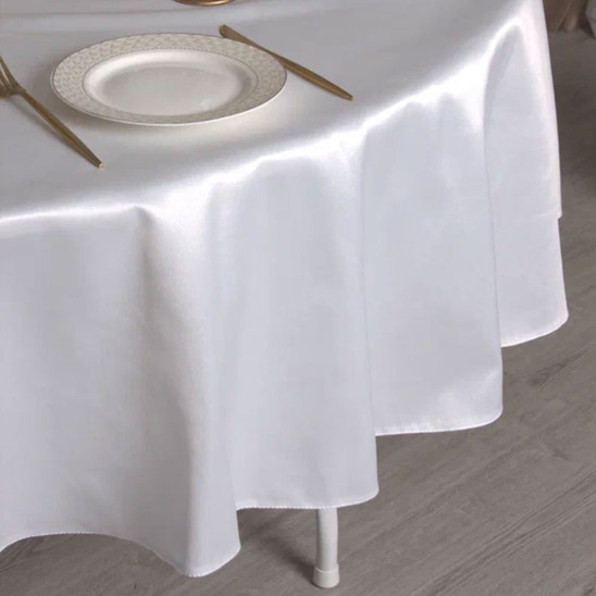 Round tablecloth D2200, zhuravinka, white surface - photo 1