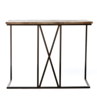 Product photo Kite cross bar table, black frame, solid pine tabletop, wenge stain color from the ChiedoCover company.