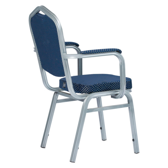 Hit 25mm chair - aluminum frame, with rounded armrests, silver, crown blue - صور 2