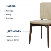 Product photo Safir chair, matting bingo cream 3, wenge from the ChiedoCover company.