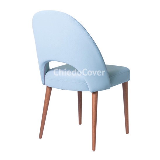 Mallin chair, sky blue velour, beech legs - photo 2