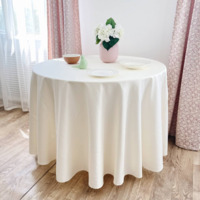 Product photo Zhuravinka tablecloth, white smooth, D335, floor-length, 1 seam from the ChiedoCover company.