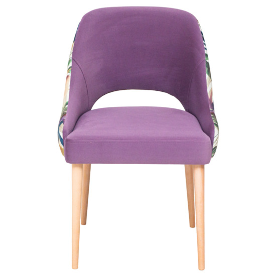 Milan chair, purple velour, flowers print - photo 5