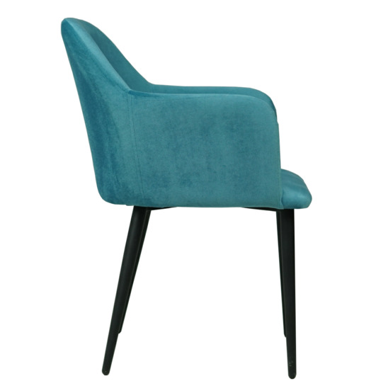 Terra chair, black legs, blue velour - photo 4