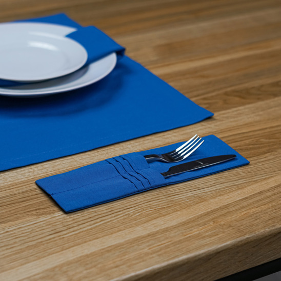 A set of placemats and couverts for 2 devices, blue - photo 5